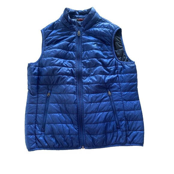Brooks Brothers Red Fleece Puffer Vest Youth Large Blue Full Zip Lightweight - Picture 1 of 7